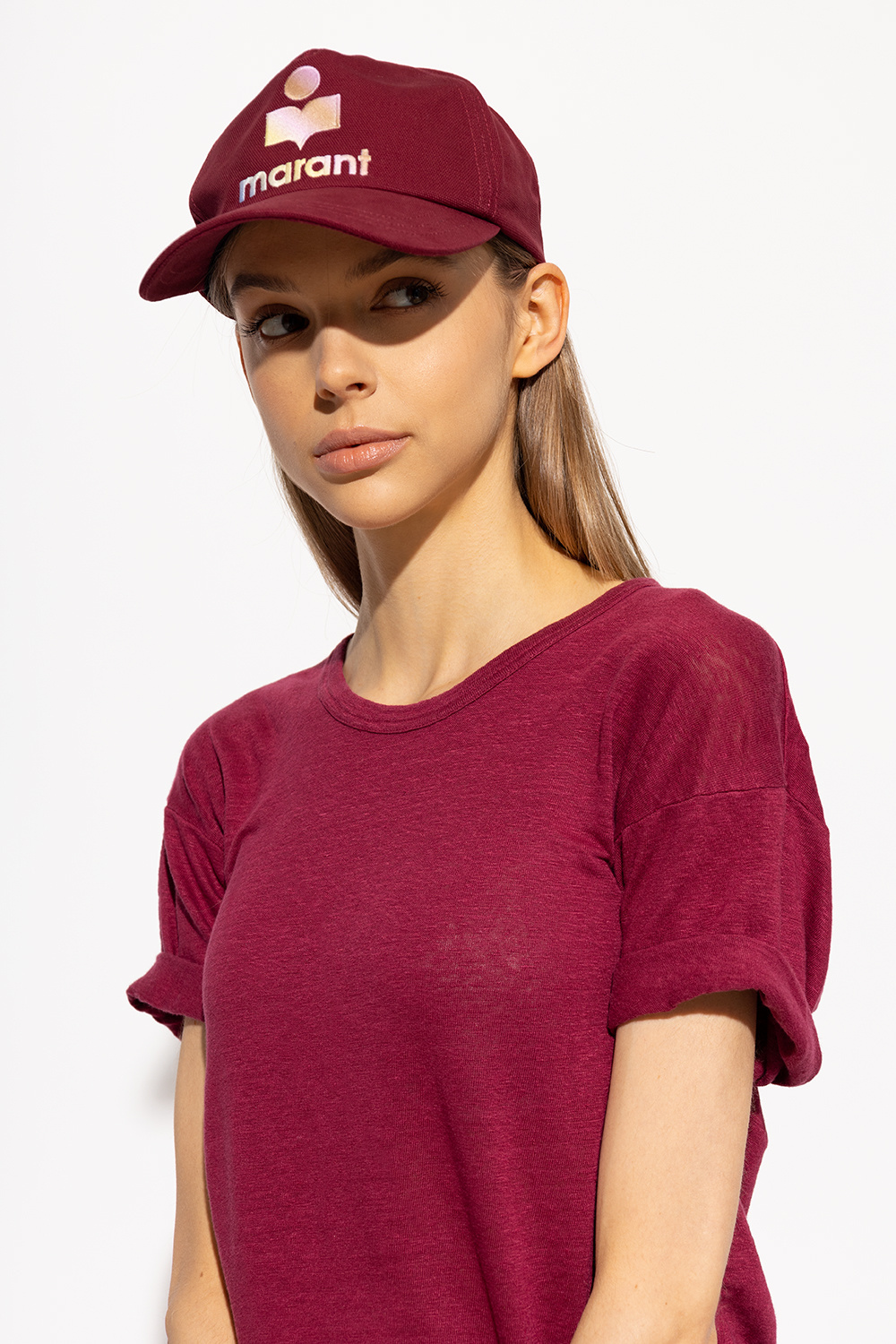 Burgundy 'Tyron' baseball cap Isabel Marant